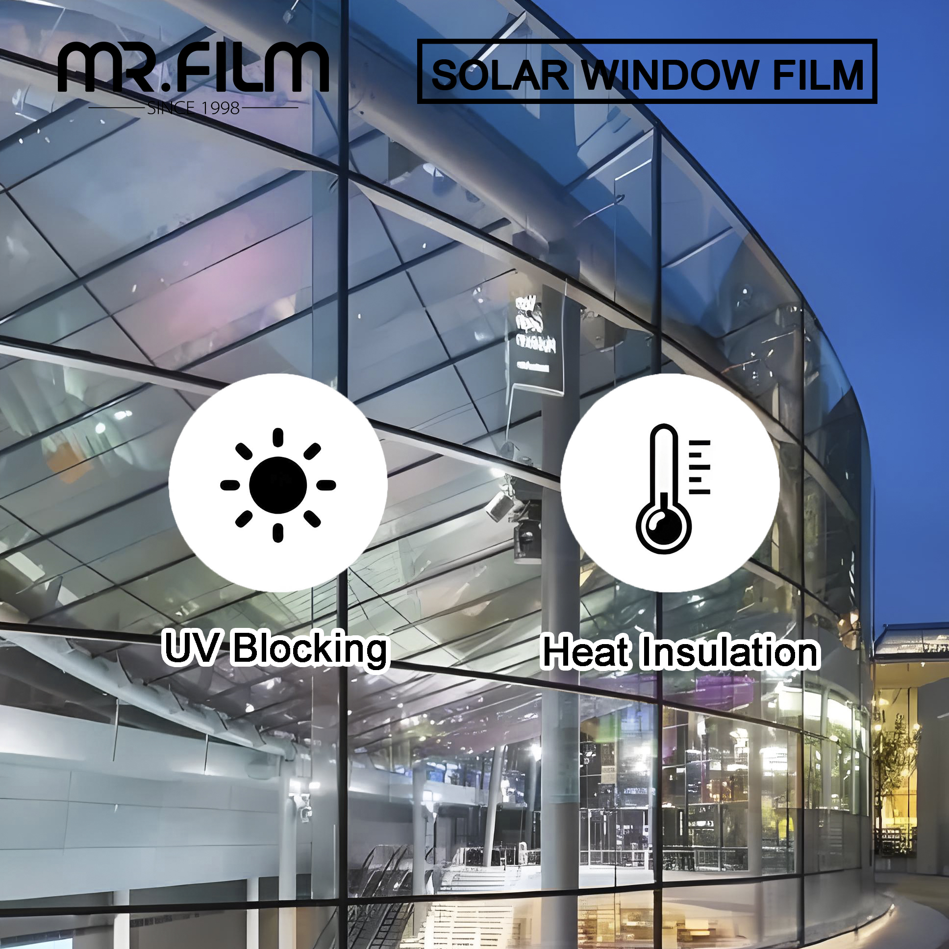 Sun Block One Way Mirror Reflective Building Window Glass Film