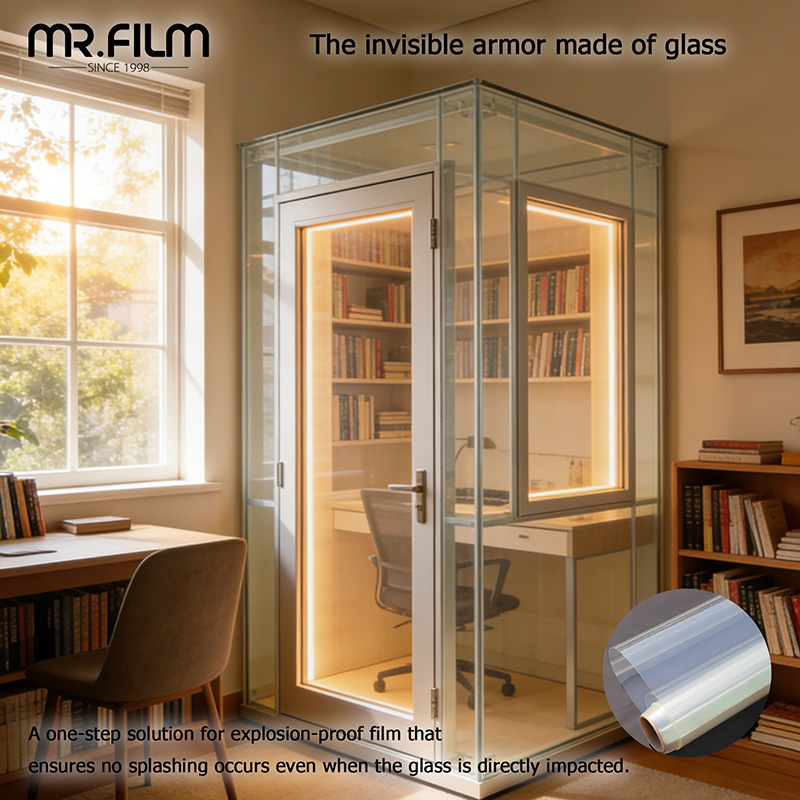 Anti-burst film for Single-person soundproof office cabin