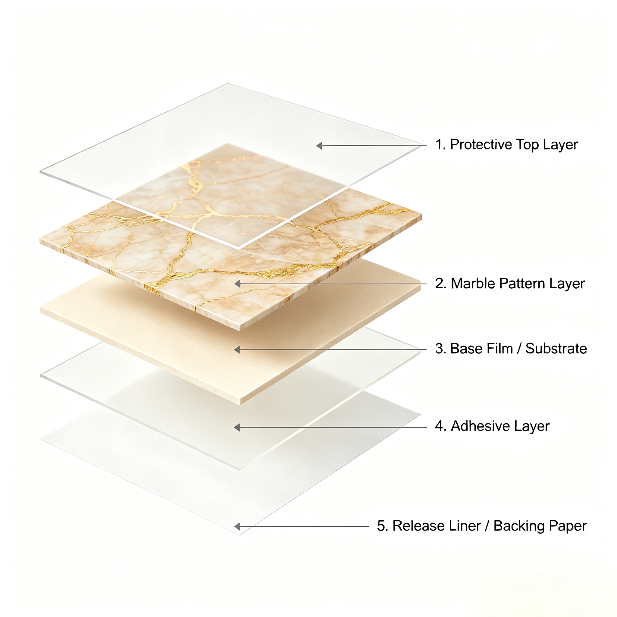 Waterproof Adhesive Marble Film