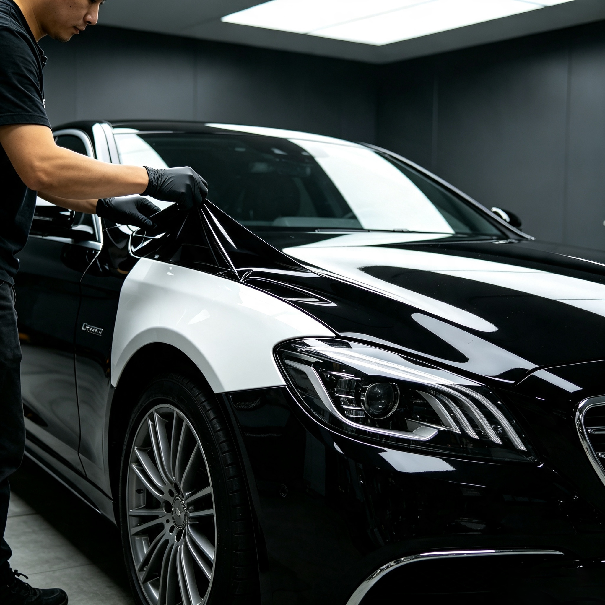 Crystal Black automotive PPF